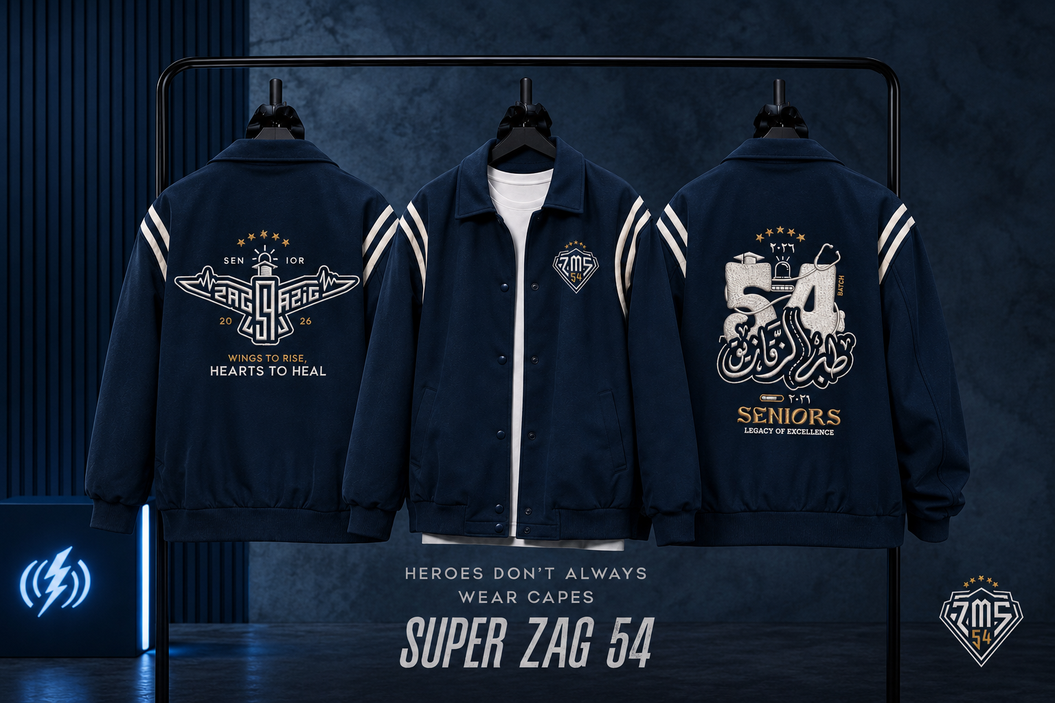 ZMS 54 Baseball Jacket Mockup on Hanger